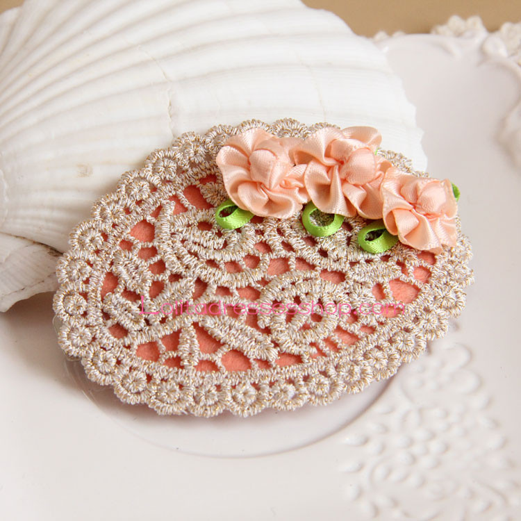 Elegant Pink Flower Lolita Headdress Barrette