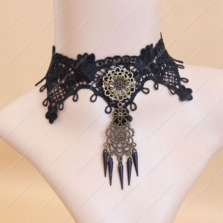 Punk Black Lace Lolita Necklace