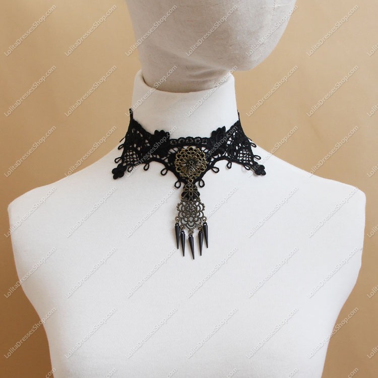 Punk Black Lace Lolita Necklace