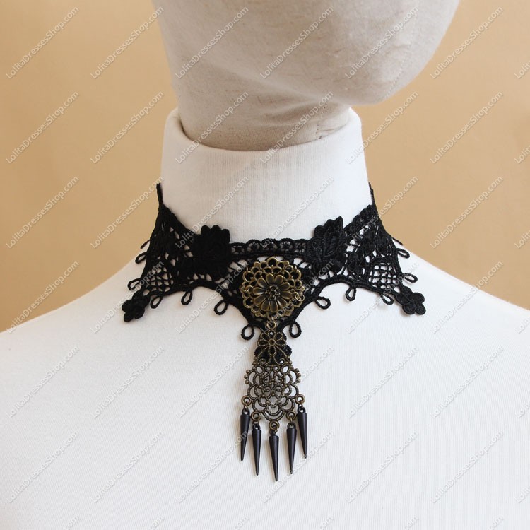 Punk Black Lace Lolita Necklace