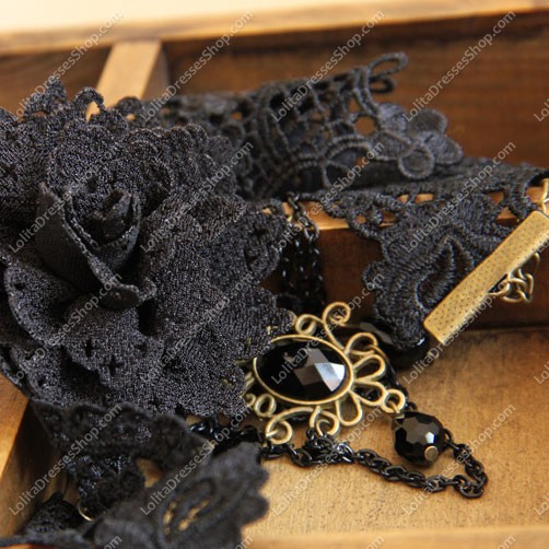 Gorgeous Palace Vintage Black Lace Lolita Necklace