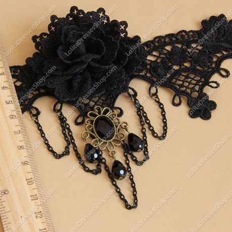Gorgeous Palace Vintage Black Lace Lolita Necklace