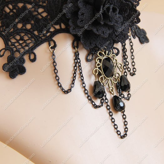 Gorgeous Palace Vintage Black Lace Lolita Necklace