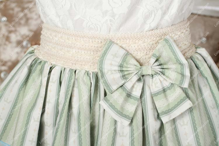 Crown Princess Sweet Little Light Green Striped Tutu Lolita Skirt