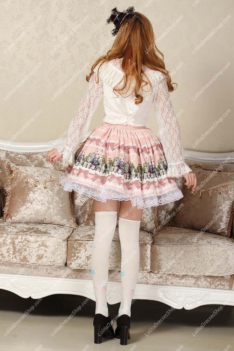 Sweet Pink Alice Floral Lolita Skirt