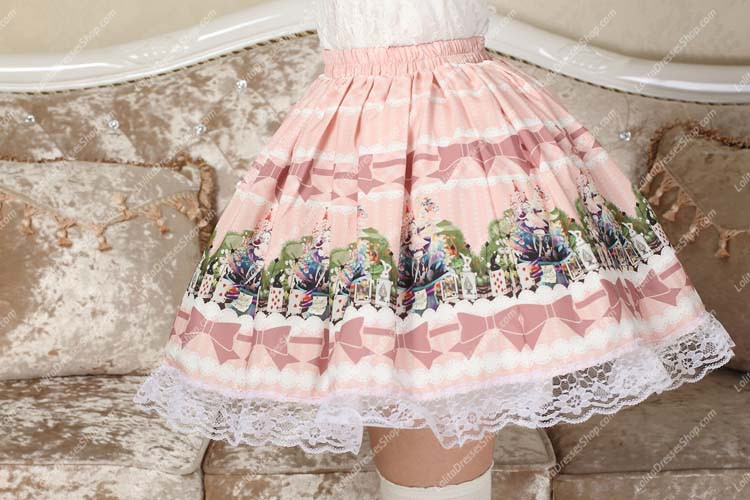 Sweet Pink Alice Floral Lolita Skirt