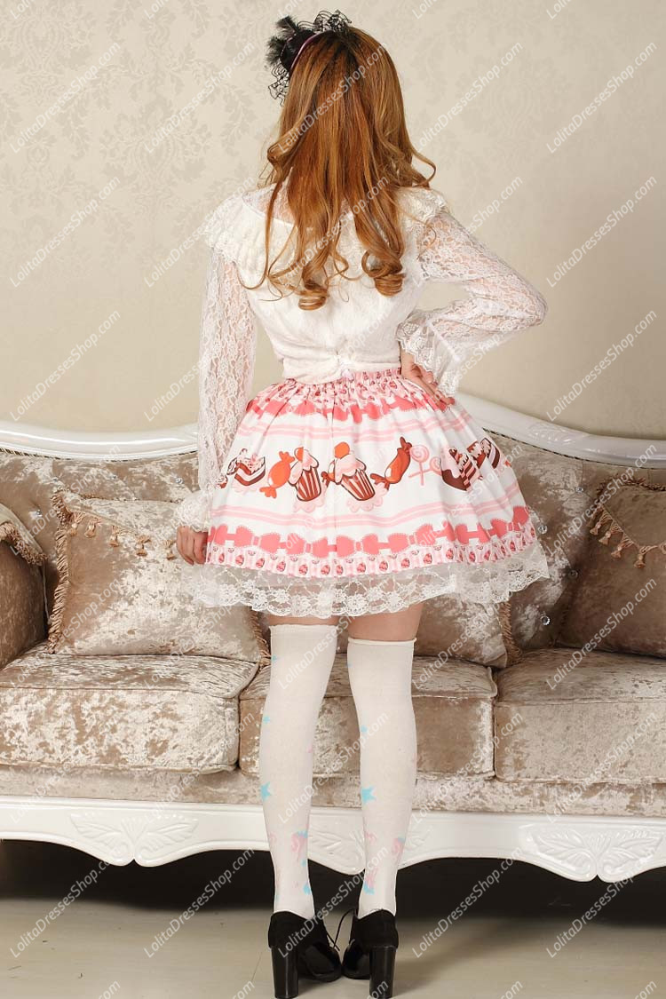 Pink Candy Ice Cream Lace Hem Lolita Skirt