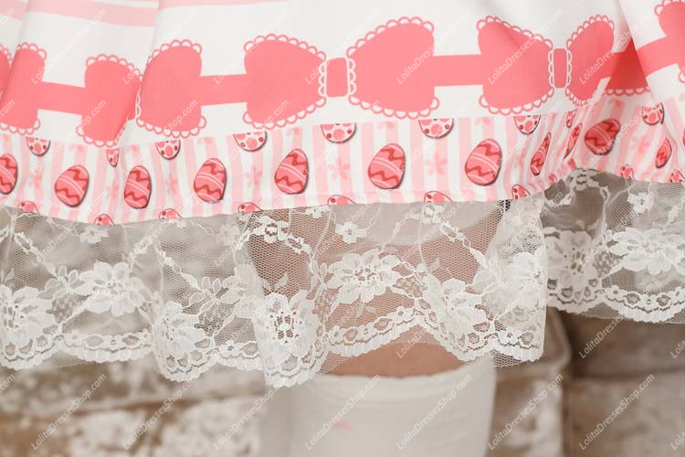 Pink Candy Ice Cream Lace Hem Lolita Skirt