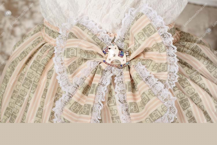Light Yellow Crown Printed Bowknot Sweet Lolita Skirt