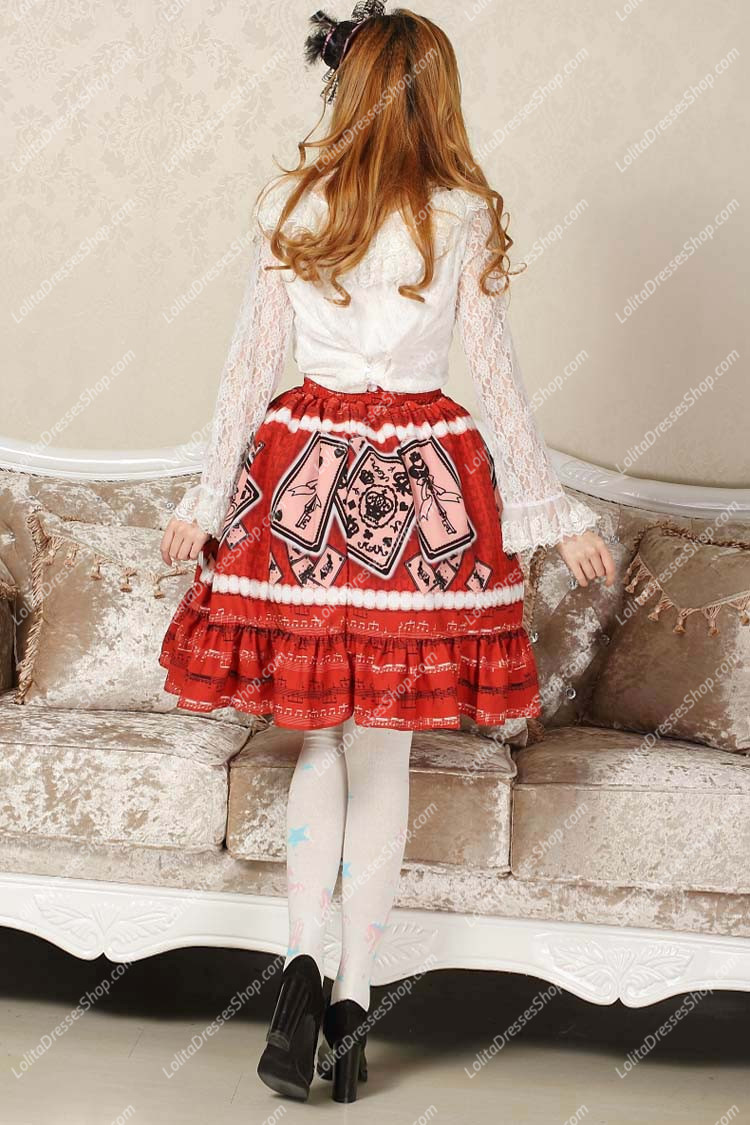 Red Alice Poker Lolita Skirt