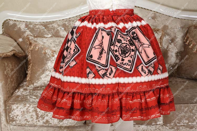 Red Alice Poker Lolita Skirt