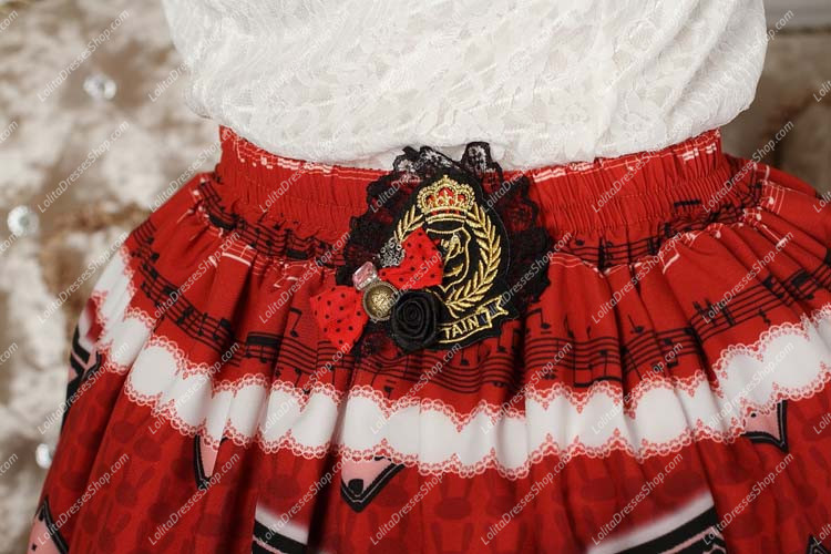 Red Alice Poker Lolita Skirt