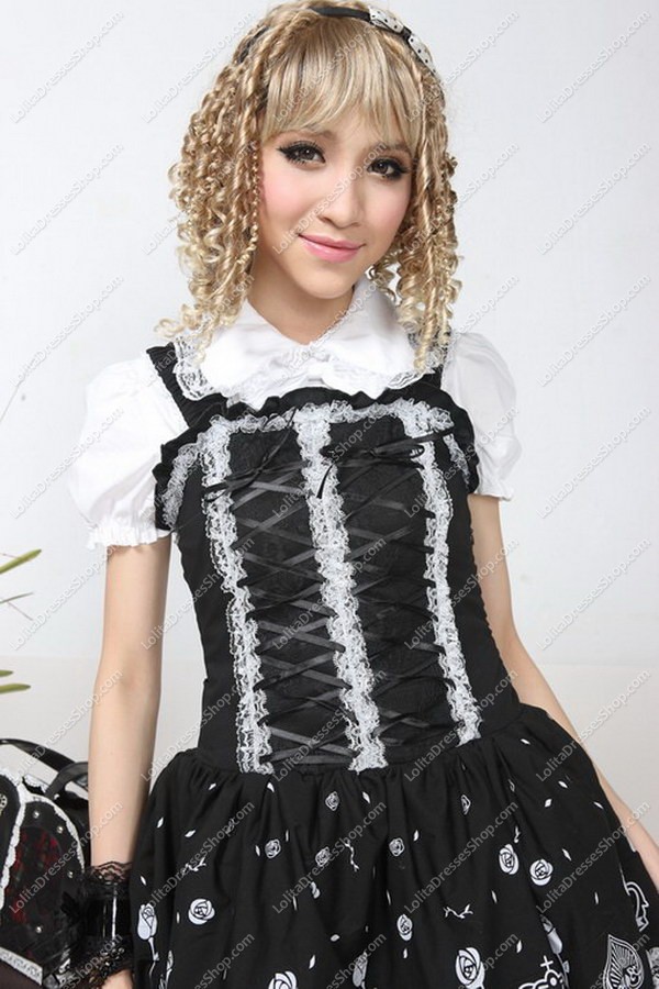 Elegant Black Lace Princess Punk Lolita Dress