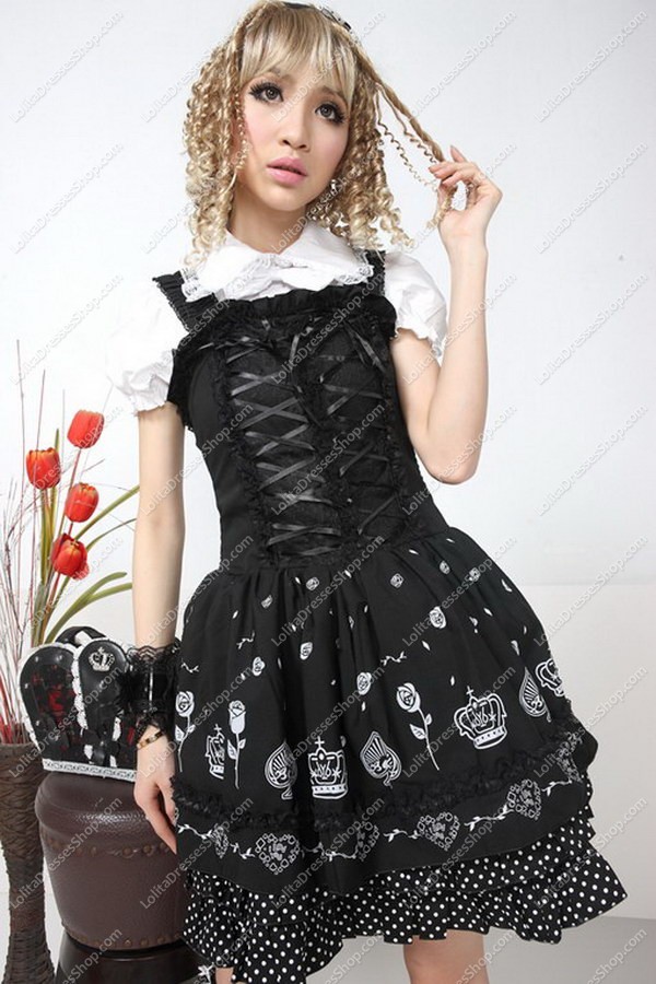 Elegant Black Lace Princess Punk Lolita Dress