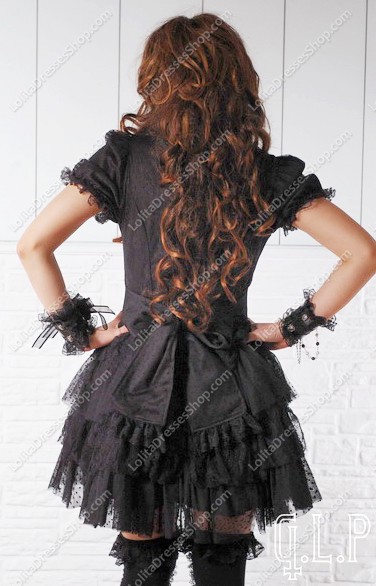 Sweet Puff Black Punk Lolita Dress