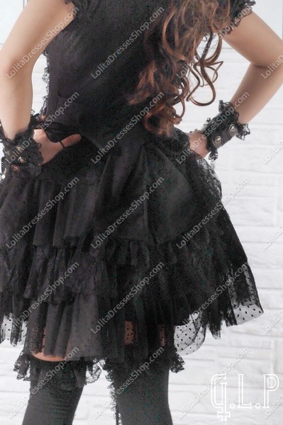 Sweet Puff Black Punk Lolita Dress