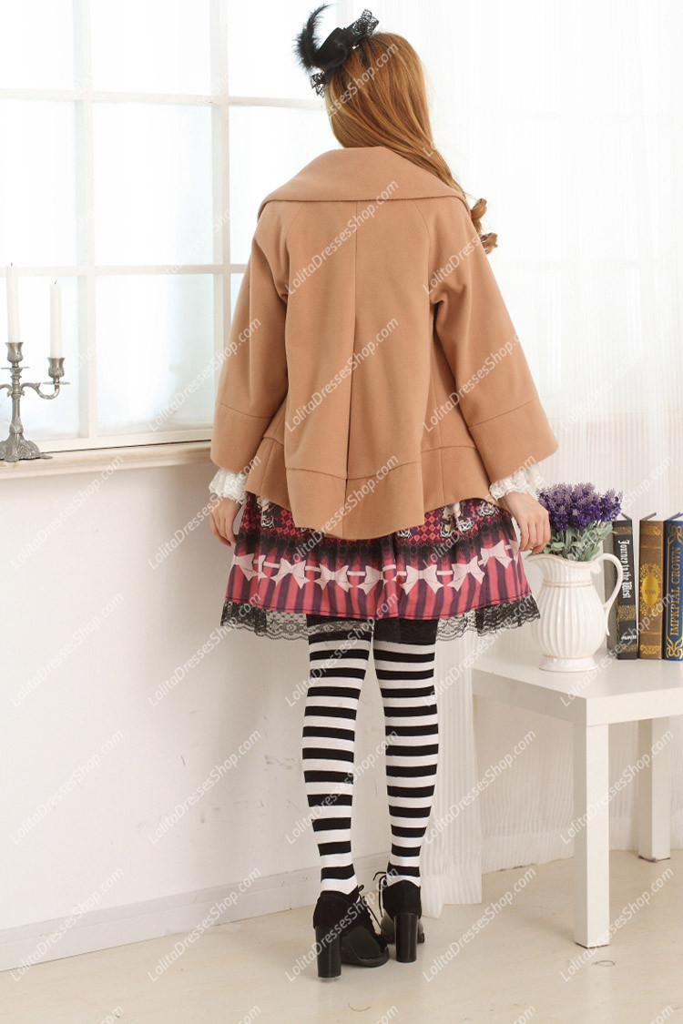 Sweet Khaki Short Wool blended Lolita Coat