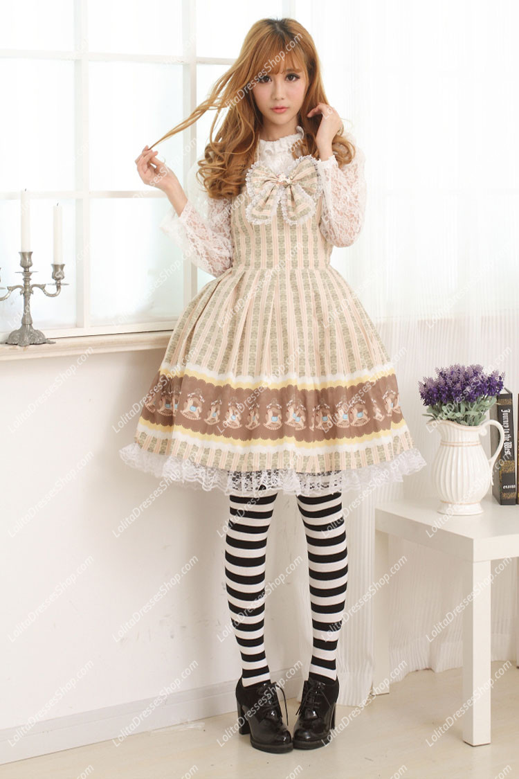 Coffee Trojan Floral Sweet Lolita Dress