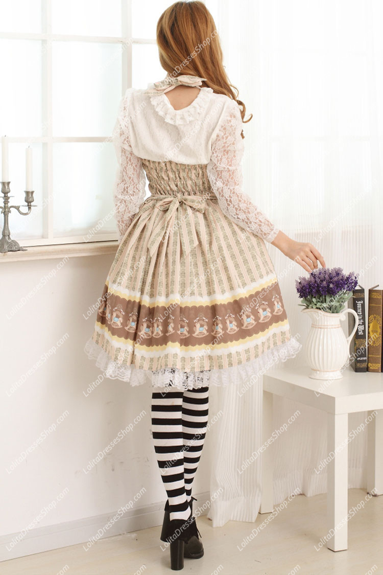 Coffee Trojan Floral Sweet Lolita Dress