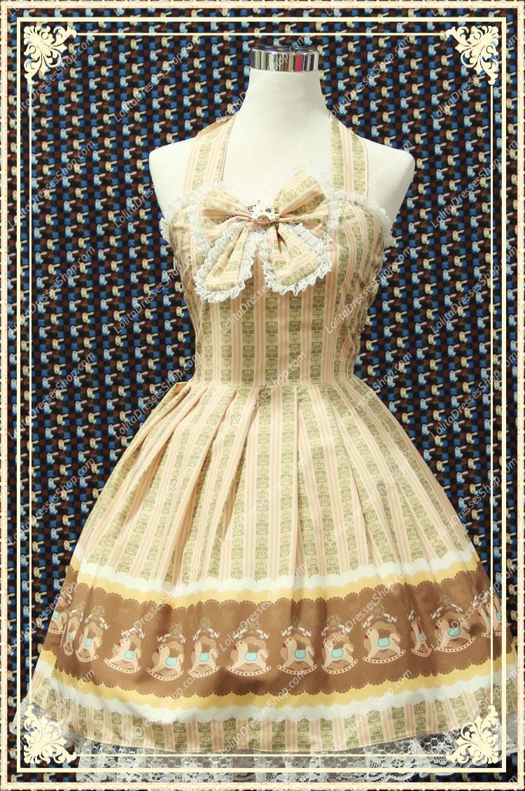 Coffee Trojan Floral Sweet Lolita Dress