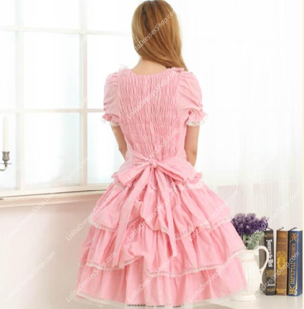 Pink Ladies Big Bowknot Sweet Lolita Dress