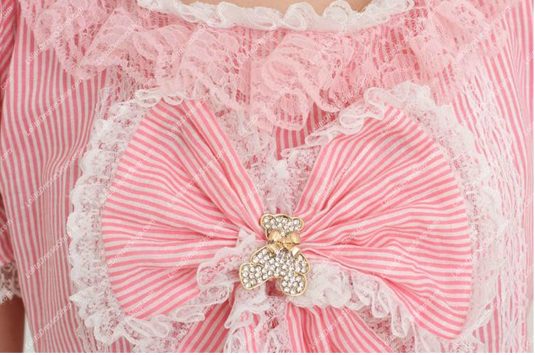 Pink Ladies Big Bowknot Sweet Lolita Dress
