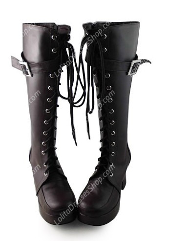 Cheap Brown belt strap PU Gothic Lolita Boots Sale At Lolita Dresses ...