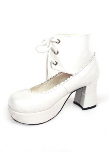 Princess Cute PU White Ankle Design Lolita Shoes