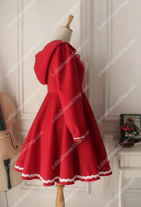 Vintage Red Cute Wool Blended Lolita Coat