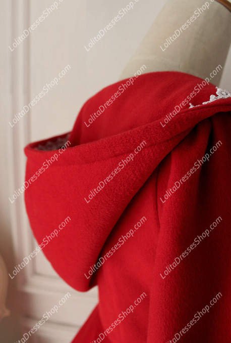 Vintage Red Cute Wool Blended Lolita Coat