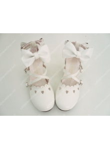 White Sandals Hollow Summer PU Sweet Lolita Shoes