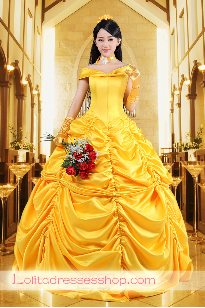 Cheap Disney Princess Beauty and the Beast Belle Cosplay Lolita