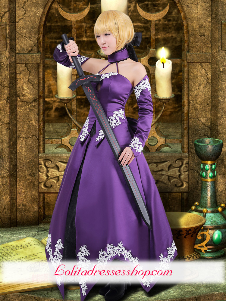 Fate/Zero Saber alter Purple Cosplay Lolita Dress