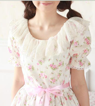 Floral Pink Tutu Vintage Garden Fashion Lolita Dress