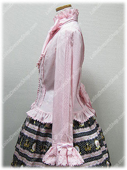 Pink Cotton Stand Collar Long Sleeve Sweet Princess Lolita Blouse