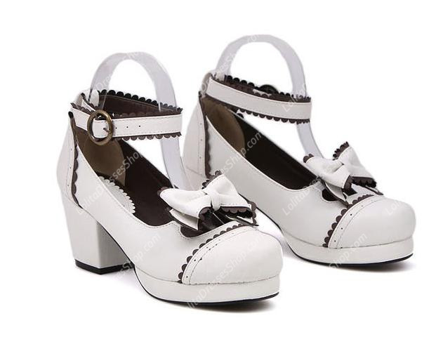 White Bow High Heel Princess PU Sweet Lolita Shoes