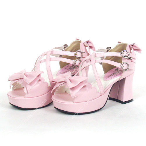 Pink Summer Street Princess PU Sweet Sandals Lolita Shoes