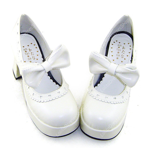 White High Heel Simple Princess PU Sweet Lolita Shoes