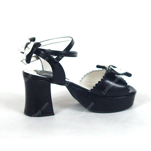 Black Sandals PU Sweet Princess Lolita Shoes