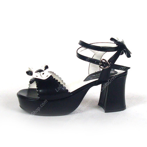 Black Sandals PU Sweet Princess Lolita Shoes