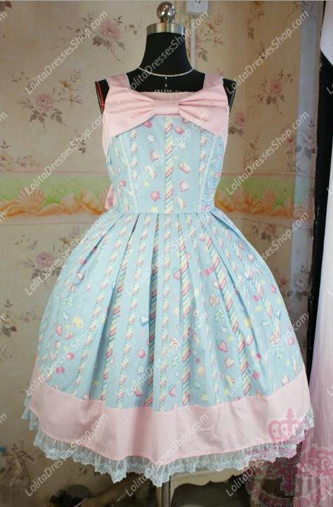 Fairy Tale Sky Blue Cotton Princess Sweet Lolita Dress