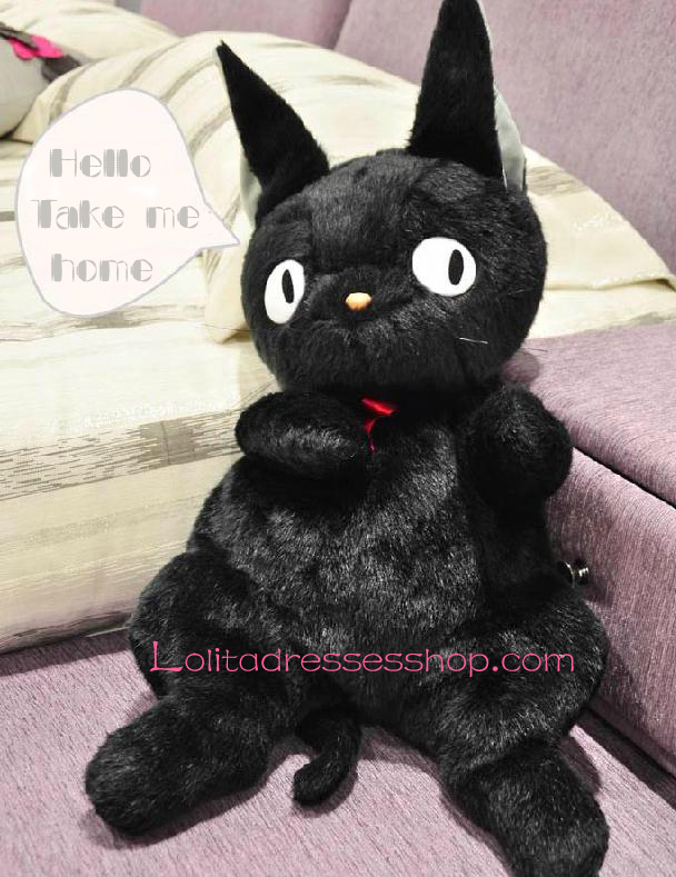 Cute Black Cat Plush Doll Backpack