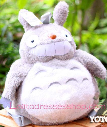 Cute Totoro Plush Gray Doll Backpack