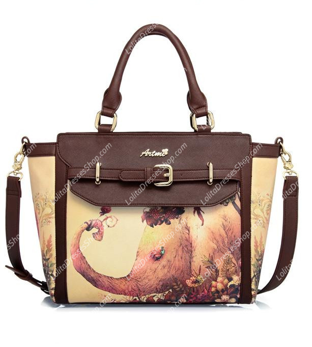 Vintage Fashion Sweet and Cute Little Elephant Print Lolita Bag