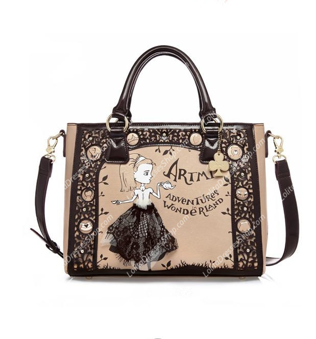 Hollow Lace Sweet Retro Print Lolita Bag