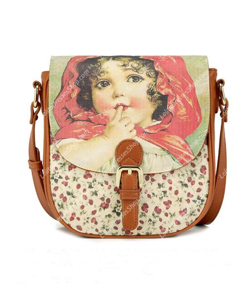 Sweet Brown Floral Vintage Lolita Bag