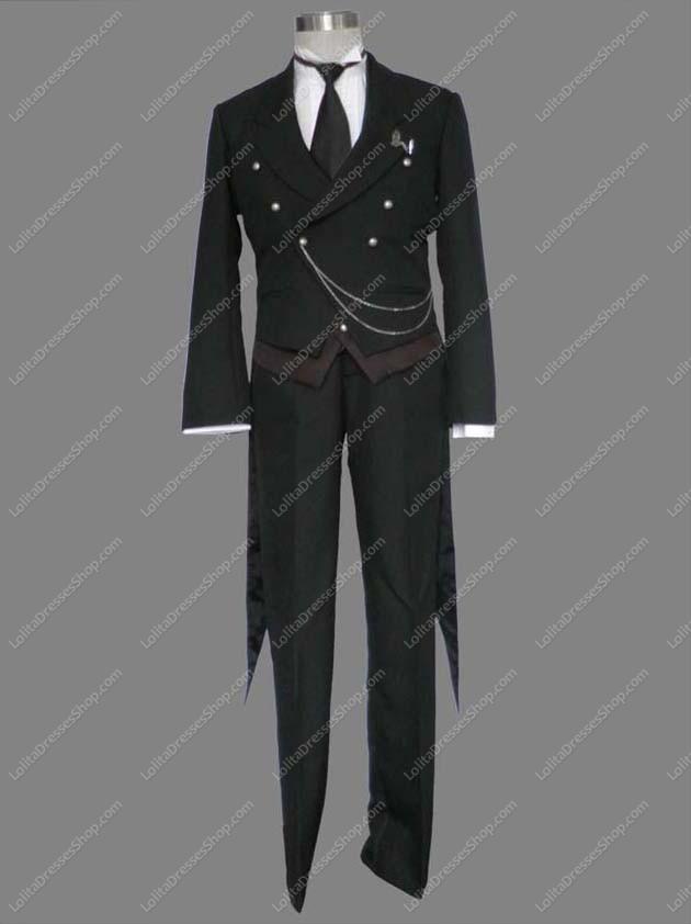 Black Butler Sebastian Michaelis Tuxedo Suits 9-piece Cosplay Costumes