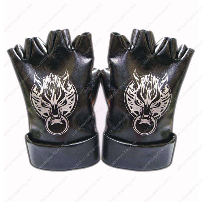 Final Fantasy Vii Wolf Head Leather Gloves Cosplay Costumes Component Leather Gloves X2
