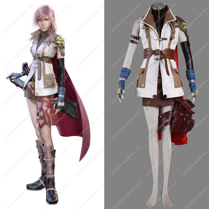 Final Fantasy XIII 13 Lightning Cosplay Costumes