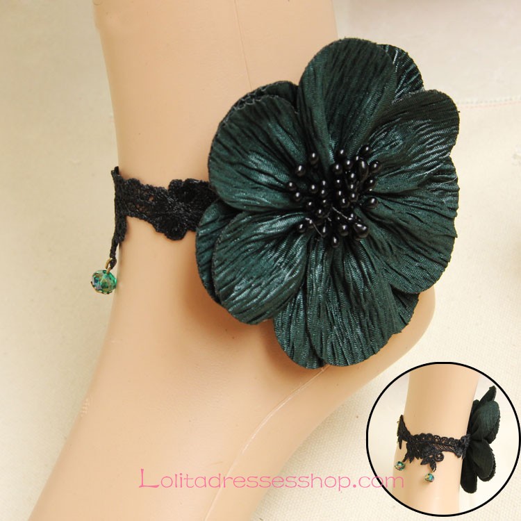 Lolita Artificial Crystal Flower Rretro Fashion Lace Foot Jewelry